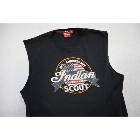 Indian Motorcycle Tee Tank Top Shirt Graphic Black Sleeveless Mens Sz XL - Picture 5 of 10